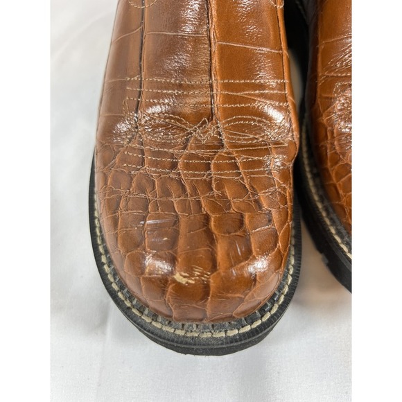 Ariat Fatbaby Cowboy Women's sz 9.5 Western Cowboy Brown Green Leather Boots~EUC - Picture 9 of 16